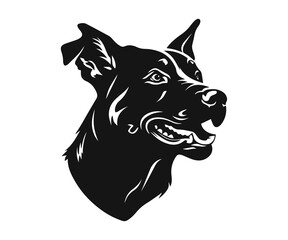 illustration of a dog, Silhouettes dog face