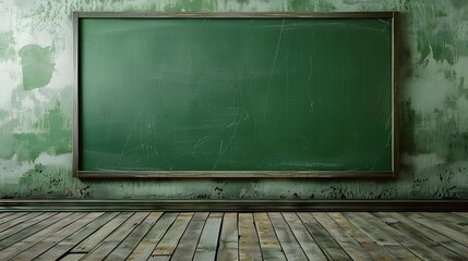 empty green chalkboard on the wall generative ai