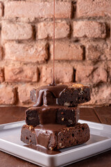 Brownies and vanilla ice cream
