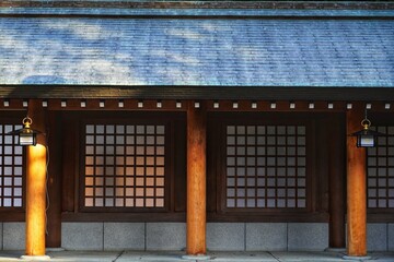 Wooden door Japanese shrine