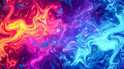 Abstract neon colored wavy background, copy space