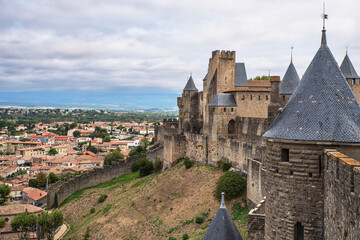 Architecture of the Citadel in the town of Carcassonne in the south of France
- 778392729