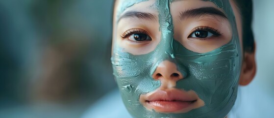 Soothing Clay Facial: A Moment of Calm. Concept Mud Masks, Relaxing Skincare, Pampering Rituals, Self-Care Moment, Spa Day