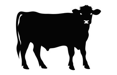 Hereford Cattle Cow Silhouette Vector isolated on a white background