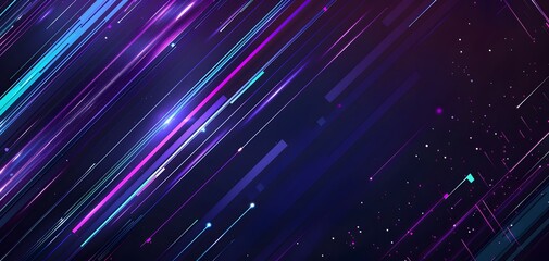 a purple and blue background with lines and dots - obrazy, fototapety, plakaty