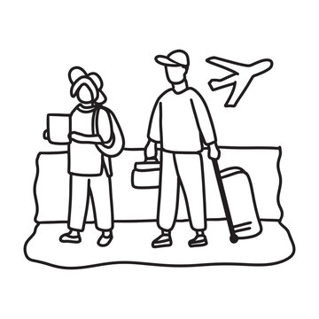 Hand drawn family illustration Outline Drawing Line Art Drawing