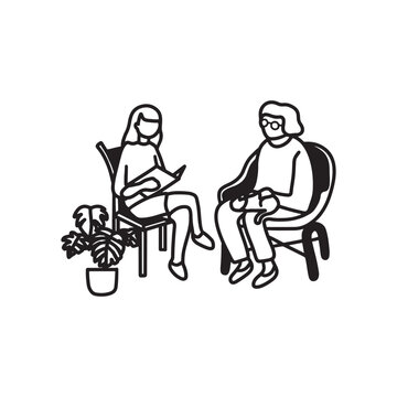 Hand drawn family illustration Outline Drawing Line Art Drawing