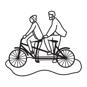 Hand drawn family illustration Outline Drawing Line Art Drawing