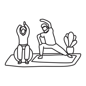 Hand drawn family illustration Outline Drawing Line Art Drawing