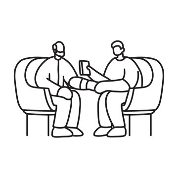 Hand drawn family illustration Outline Drawing Line Art Drawing