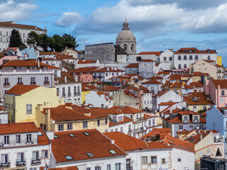 Obraz premium View from Miradouro das Portas do Sol in Lisbon, Portugal