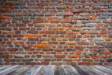 brick wall and wood floor background