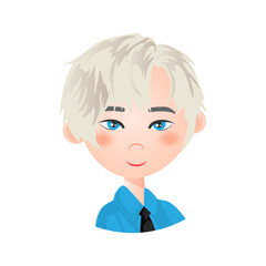 Blond Guy. A flat icon. Vector illustration