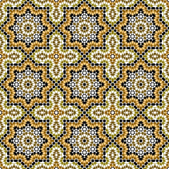 Seamless geometric ornament based on traditional arabic art. Moroccan mosaic Girih style.