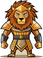 Lion mascot logo design. Lion warrior vector illustration. Logo illustration for mascot or symbol