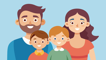 funny family dad mother son and daughter vector illustration