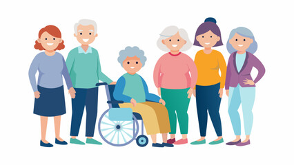 group of old people vector illustration