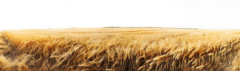 a field of wheat with a white sky