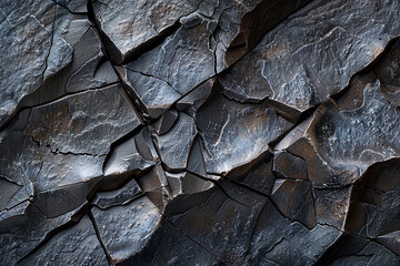 A close-up of a flint stone texture, highlighting the sharp edges and conchoidal fractures that hint at its use in tools and weapons throughout human history. 32k, full ultra HD, high resolution
