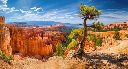 Canyon National Park: A Vibrant View of Geologic Wonders Amidst Red Sandstone  - obrazy, fototapety, plakaty