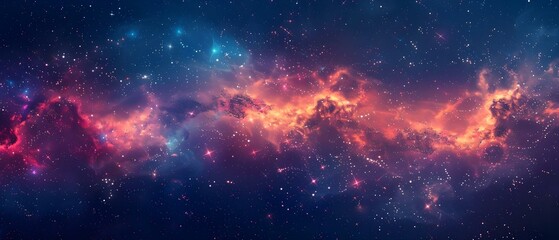 Stellar Serenity: A Celestial Word Journey. Concept Space Exploration, Planetary Wonders, Cosmic Discoveries, Astronomical Phenomena, Galactic Adventures - obrazy, fototapety, plakaty