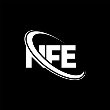 NFE logo. NFE letter. NFE letter logo design. Initials NFE logo linked with circle and uppercase monogram logo. NFE typography for technology, business and real estate brand.