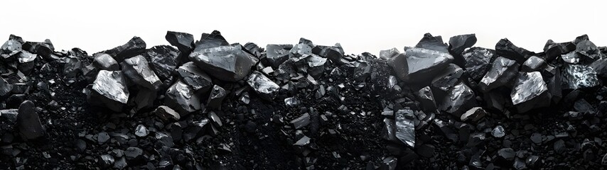 a pile of black rocks - Powered by Adobe