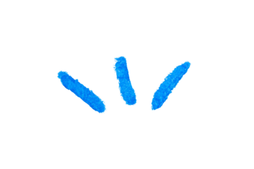 Blue doodle drawn with crayon on transparent background