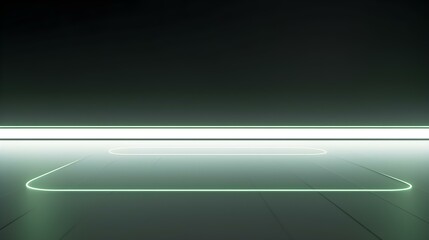Abstract light green Neon Light Showroom for Product Presentation