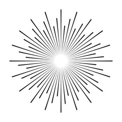 Fototapeta premium Radial sunburst, explosion, Fireworks, Bursting sun ray element. Abstract sunburst. Vintage sunburst design. Radial sunset beams. Vector illustration. Abstract background