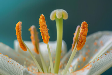 A close up of a flower with its petals and stem visible