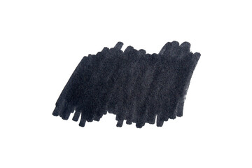 Hand drawn black marker stroke on transparent background