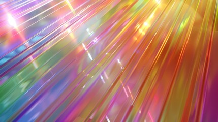 Colorful spectrum light rays on abstract caustic background. 3D render.