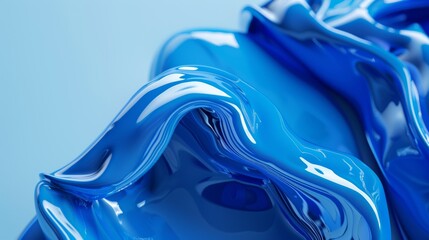 A 3D render of an abstract blue background with liquid shapes