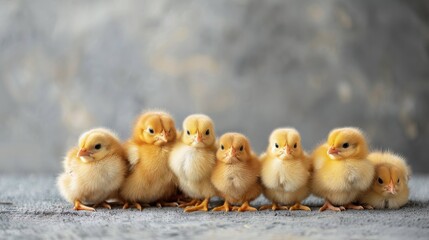Group of Small Yellow Chicks Sitting Together