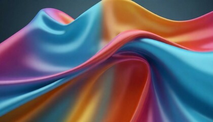 Flowing wave transparent glass cloth, 3d rendering. 