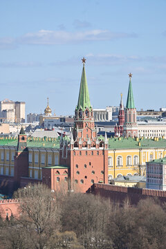 The Moscow Kremlin in the spring.