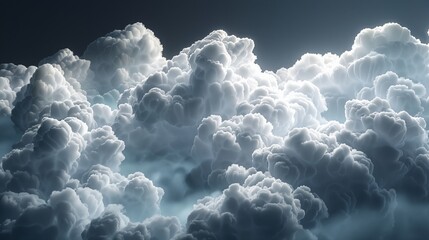Sky clip art, white cumulus and cloud isolated on a black background. Design element for weather.