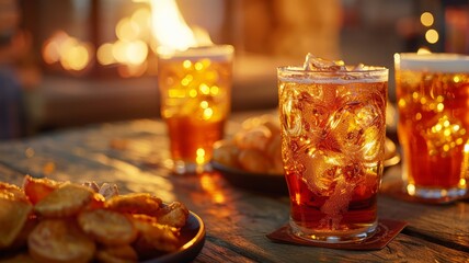 Golden brews and game time treats set for a friendly match viewing at dusk
