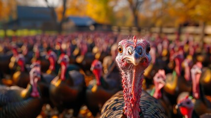 Turkey farming is significant for providing meat during festive seasons - obrazy, fototapety, plakaty