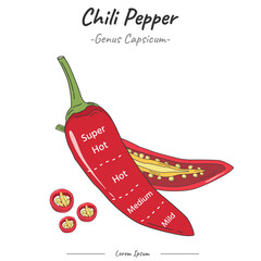 Frutipedia Chili pepper Flavour zones illustration vector
