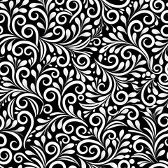 background pattern leaf seamless black illustration vector