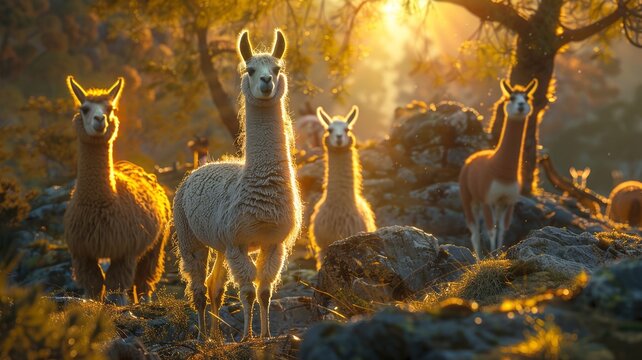 Llamas are kept on farms for their wool and as pack animals