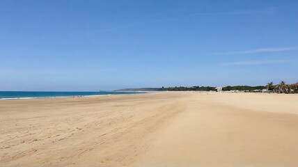 Fototapeta na wymiar General view of an empty beach