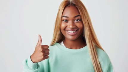Woman Giving a Thumbs-Up Gesture