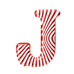White symbol with red vertical ultra-thin straps. letter j