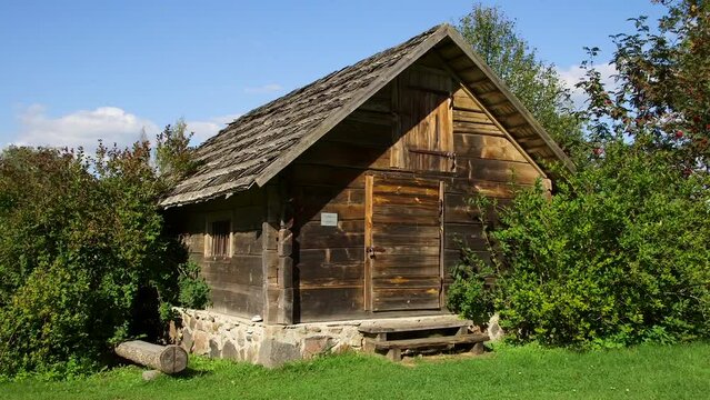 Old, Antique, but Well Preserved Wooden Shed. A Shed is Typically a Simple, Single-story Roofed Structure, Often used for Storage, for Hobbies, or as a Workshop.