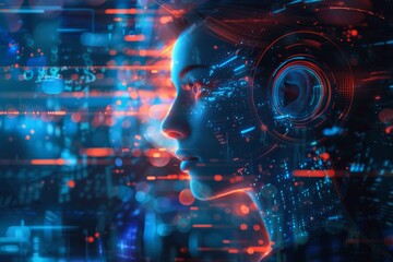 Abstract background showcasing IT technology, illustrating complexity and innovation.