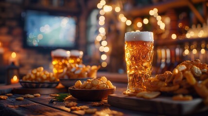 Golden brews and game time treats set for a friendly match viewing at dusk