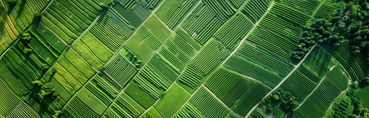 arial view of agricultural fields from above